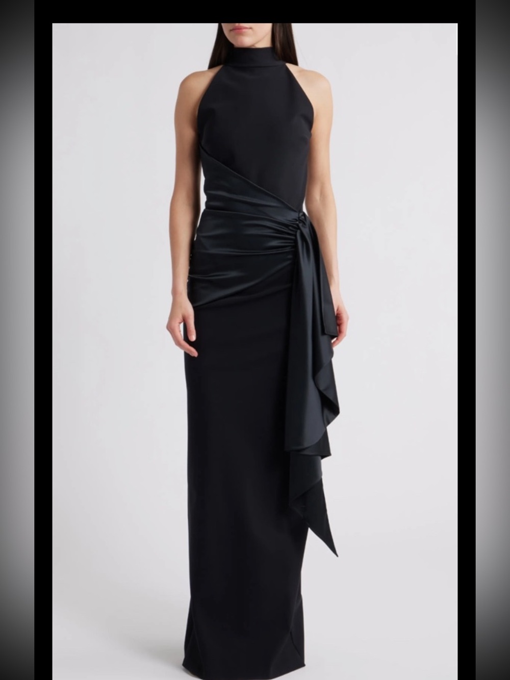 ChiaraBoniLaPetiteRobeBandageJersey/satinTrimGown,back Zip Closure,IT38=US0-2NEW